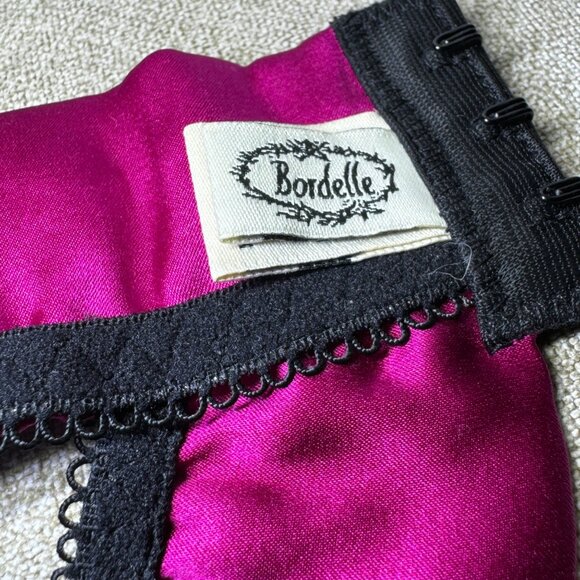 Bordelle Garter Belt Bright/Deep Fuchsia Pink, Size Small - Picture 10 of 15